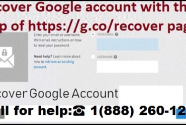 Recover Google Account with https //g.co/recover for Help