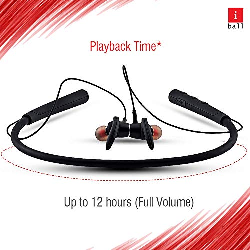iBall EarWear Base BT 5.0 Neckband Earphone with Mic and 12 Hours Battery Life