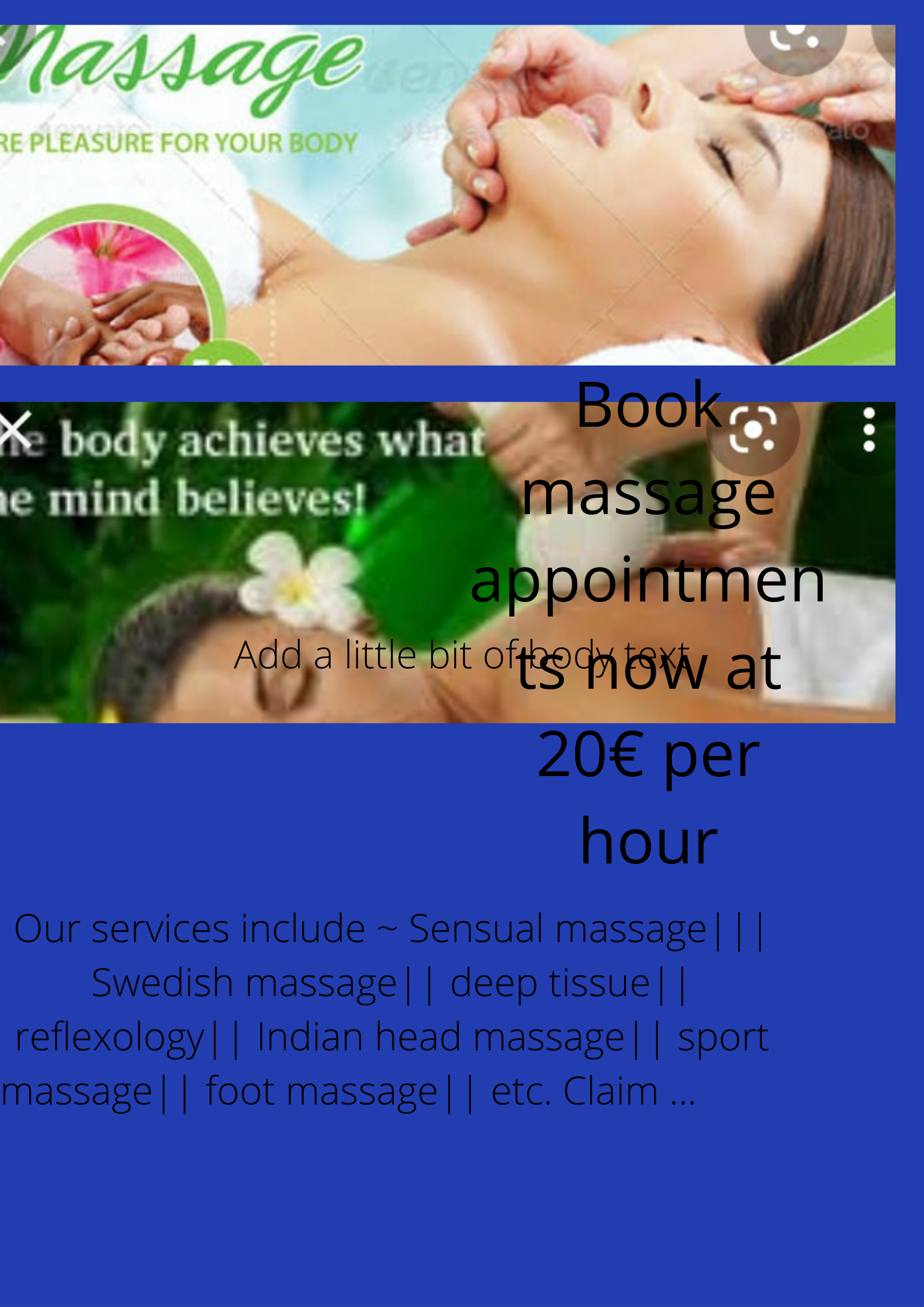 Massage services palour in UK