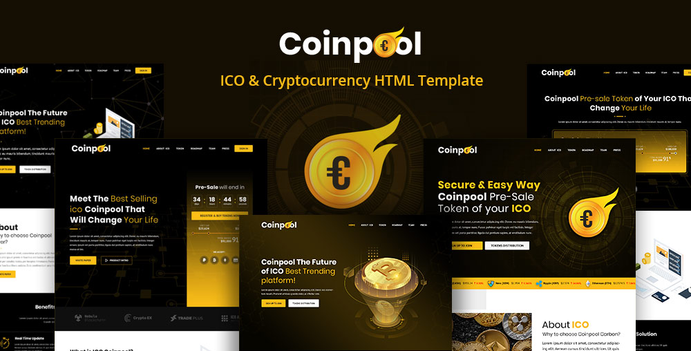 Coinpool – ICO, Bitcoin And Crypto Currency HTML Template