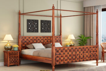 Buy Wooden Four Poster Bed Online | WoodenStreet